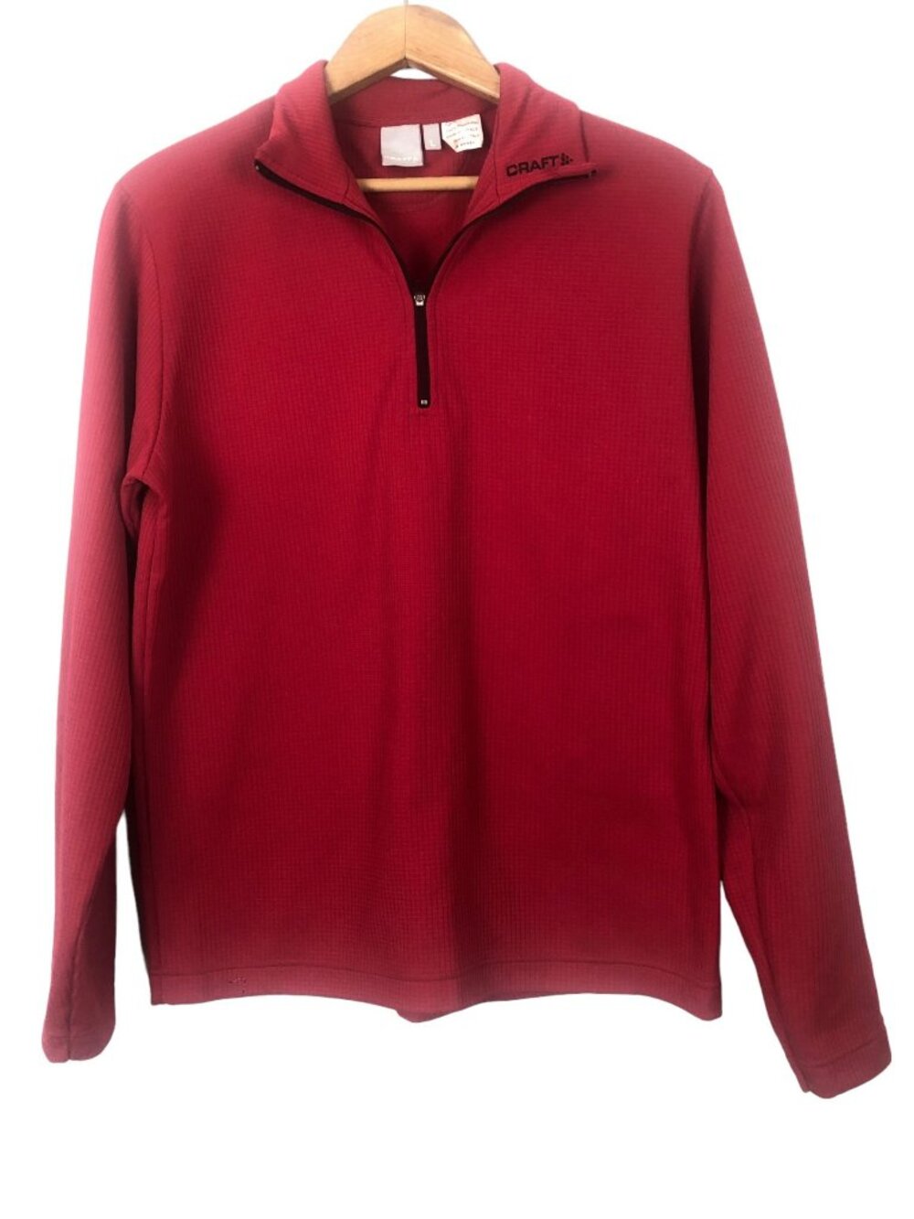 Craft L2 insulation Womens Large Pullover Top Base Shirt Long Sleeve 1/4 Zip Red